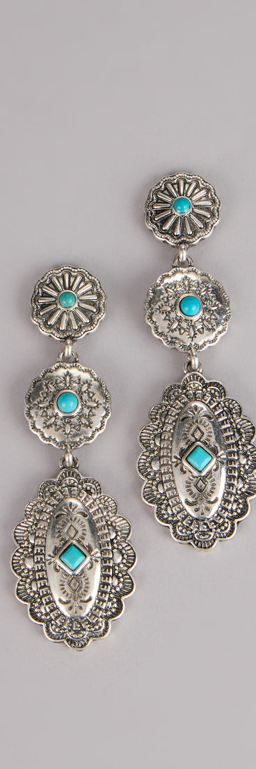 Desert After Dark Concho Statement Earrings