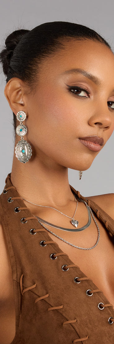 Desert After Dark Concho Statement Earrings