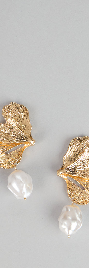 Petal Perfect Faux Pearl Charm Earrings