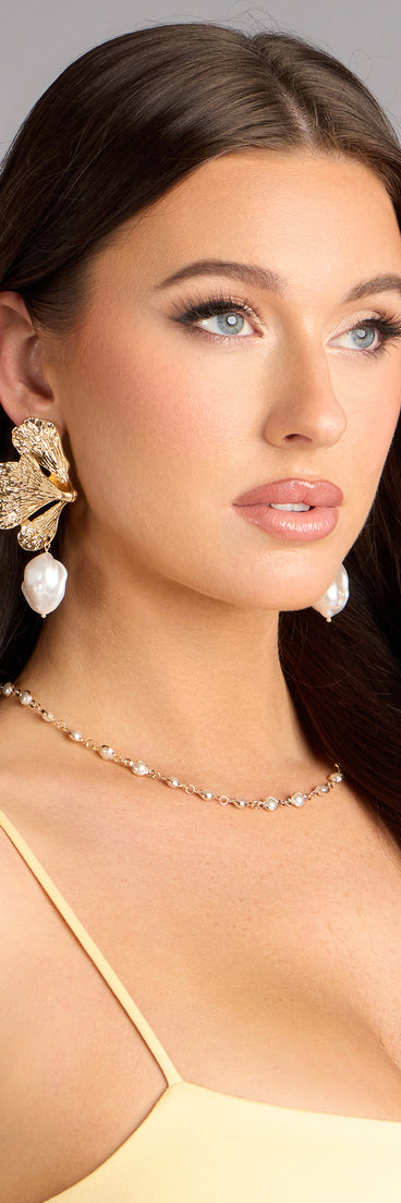 Petal Perfect Faux Pearl Charm Earrings