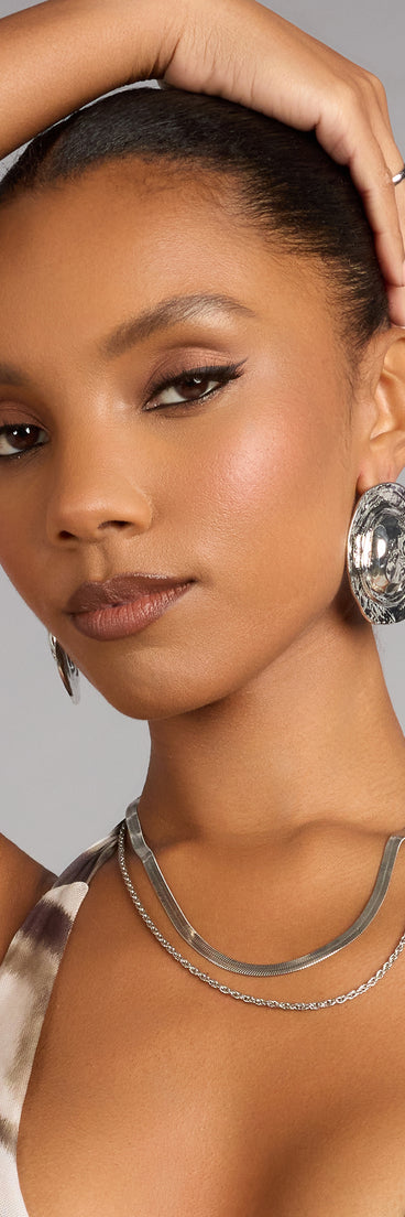 Liquid Glow Molten Wave Statement Earrings