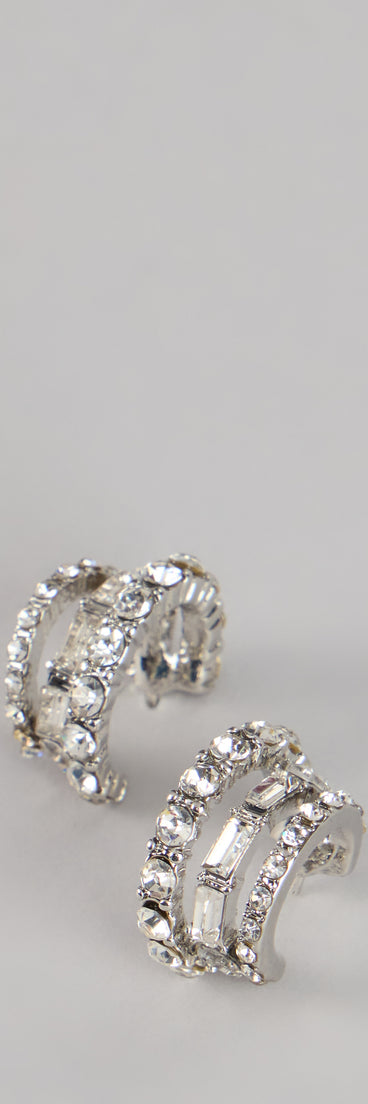 All Eyes Here Rhinestone Hoop Earrings