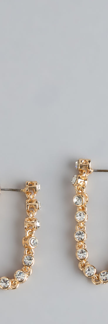 Caught Staring Rhinestone Front-To-Back Earrings