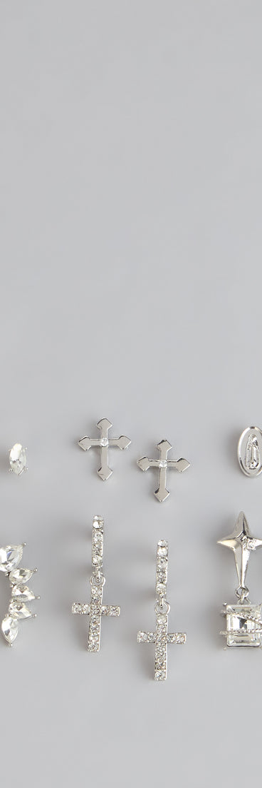 Switch Up Your Vibe Rhinestone Earrings Set