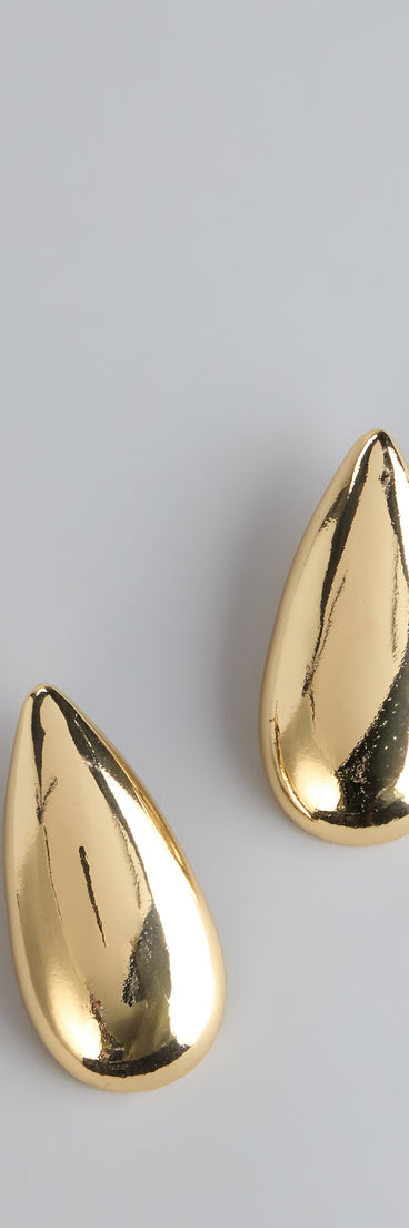Sleek Shine Teardrop Statement Earrings