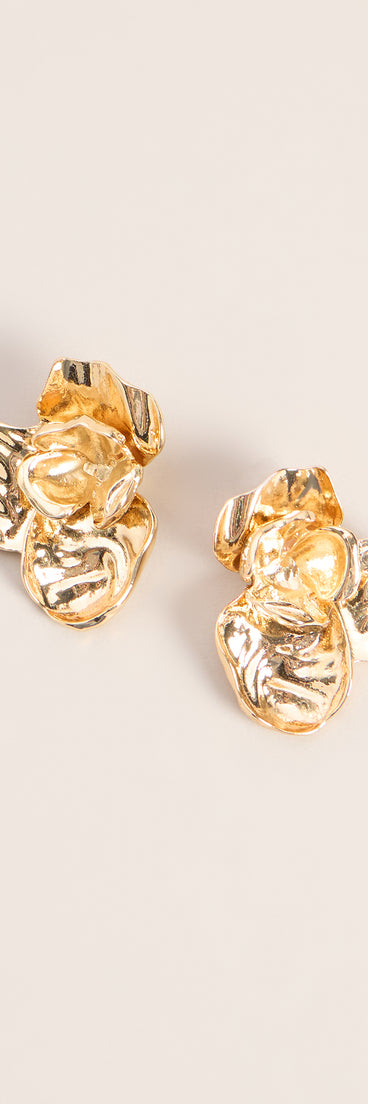 Golden Bloom Statement Stud Earrings
