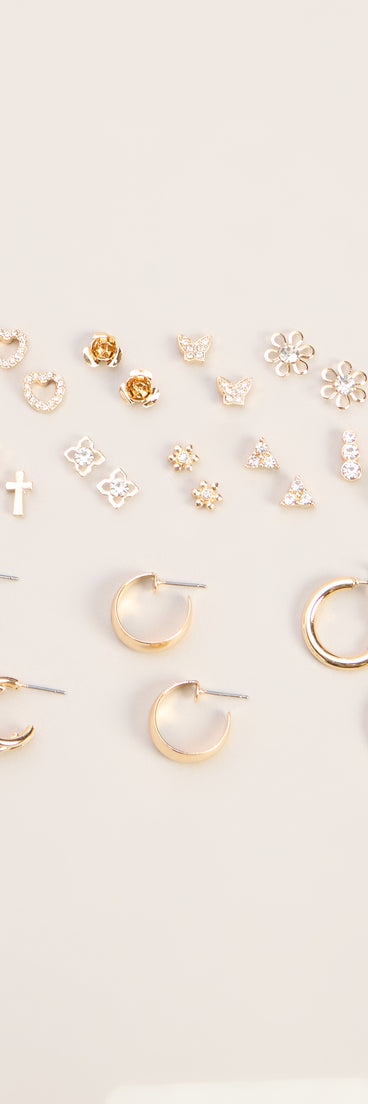 Pick Your Pair Stud And Hoop Earrings Set