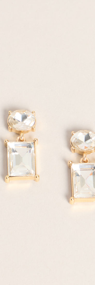 Polished Plans Rhinestone Drop Earrings