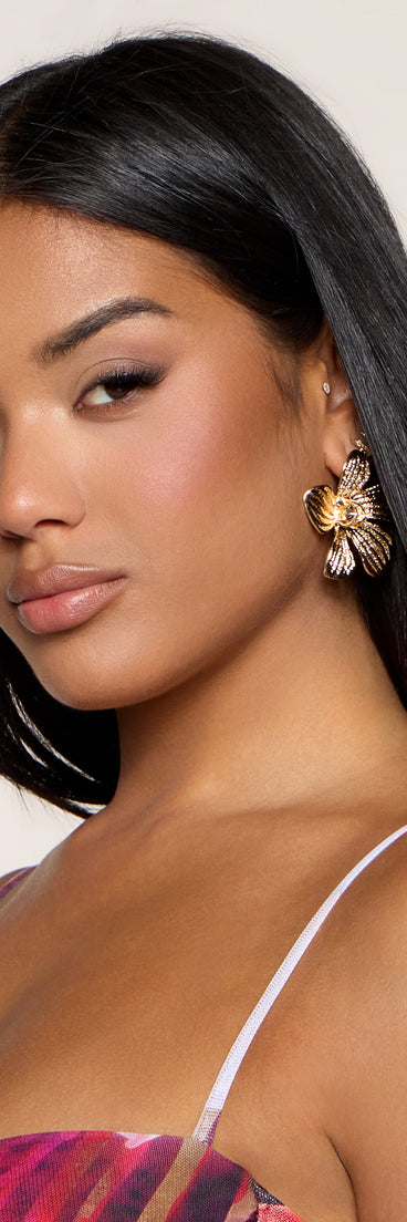 Statement Bloom Flower Stud Earrings