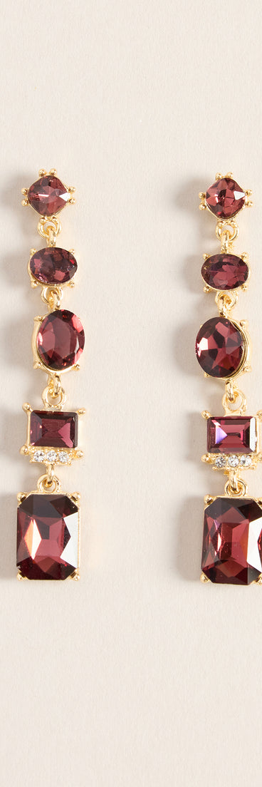 Extra Attention Gemstone Linear Earrings
