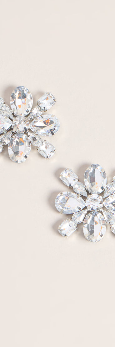 First Dance Rhinestone Flower Earrings