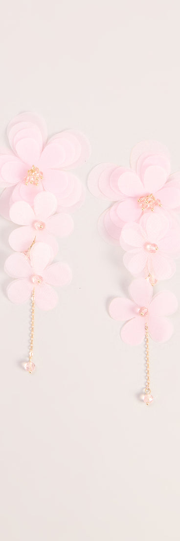 Petal Party Floral Linear Drop Earrings