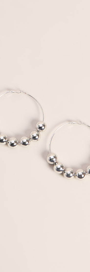 Ball Drop Statement Hoop Earrings
