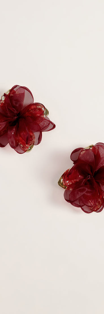 Bloom Behavior Chiffon Flower Earrings