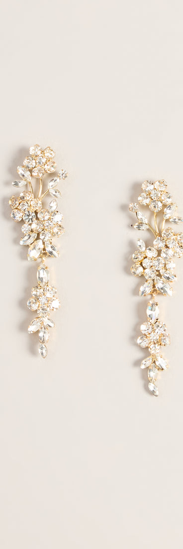 Bloom With It Rhinestone Drop Earrings