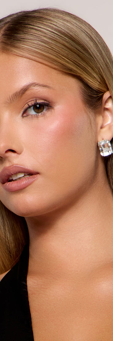 Instant Glam Rhinestone Statement Stud Earrings