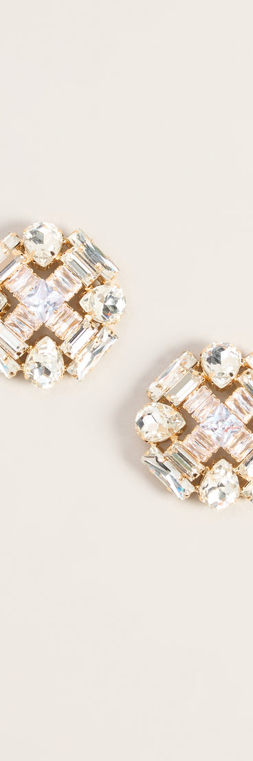 Plans Got Sparkly Rhinestone Stud Earrings