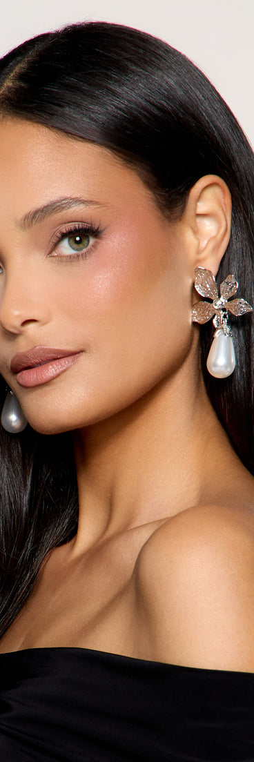 Petal Proof Floral Pearl Drop Earrings