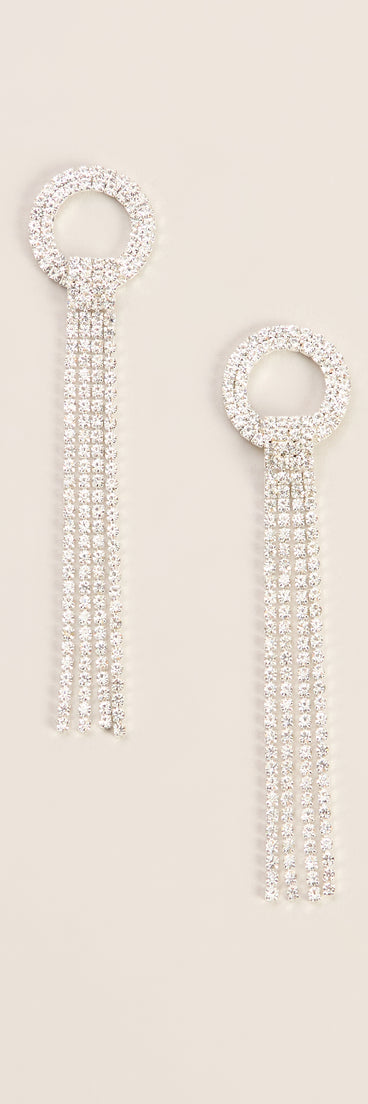 Fringe Benefits Rhinestone Earrings