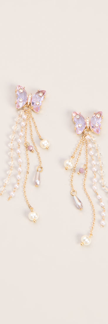 Late Night Flutter Butterfly Drop Earrings