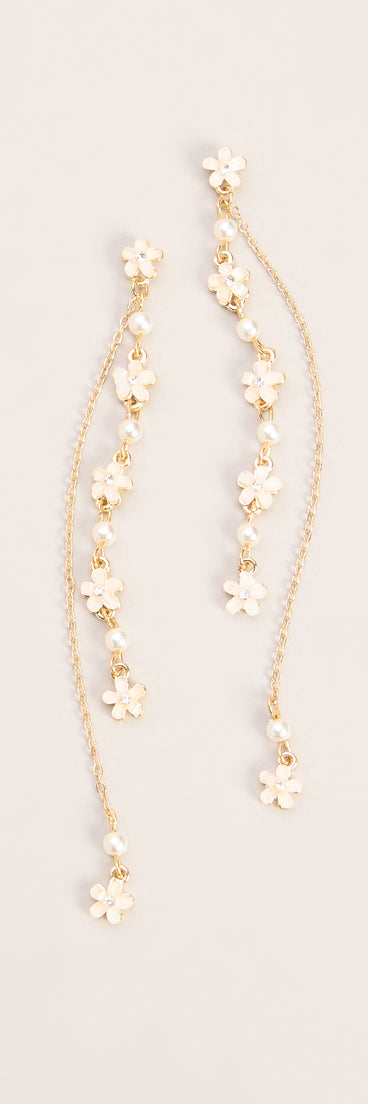 Petal Drop Flower Linear Earrings