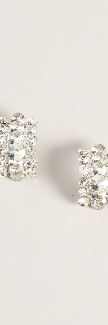 Full Spark Rhinestone Stud Earrings