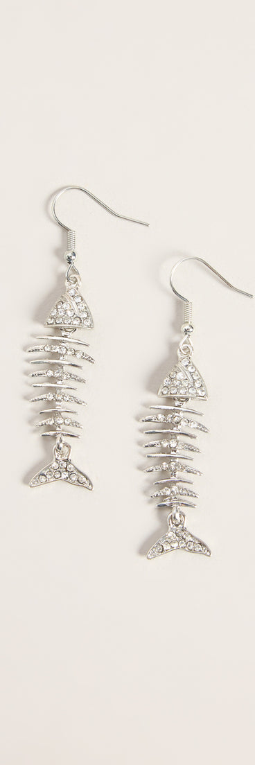 Caught Something Fishbone Earrings