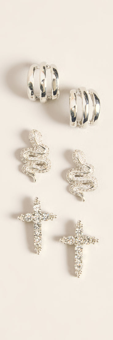 More Edge Three-Pack Earrings Set