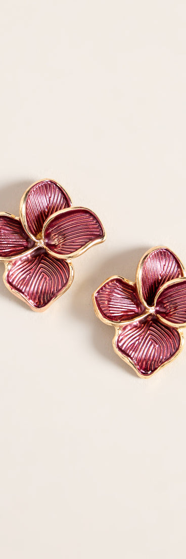 Petal Theory Metallic Flower Statement Earrings
