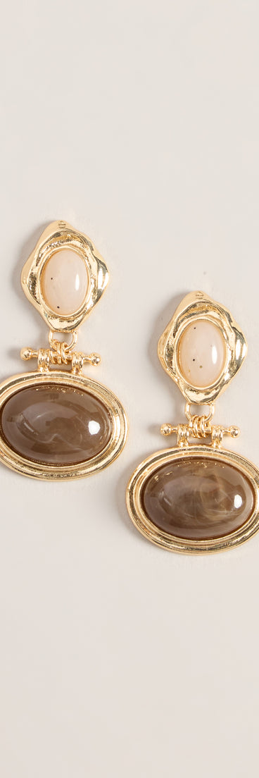 Gallery Drop Sculpted Stone Earrings