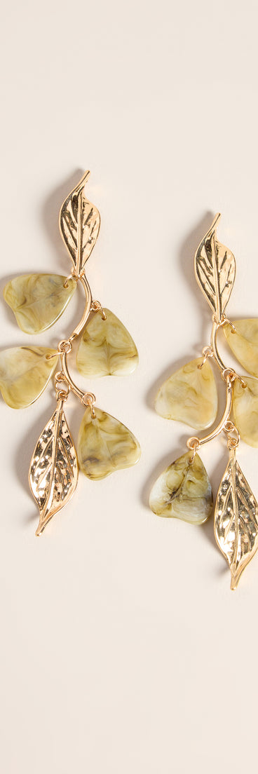 Branching Out Resin Leaf Linear Earrings