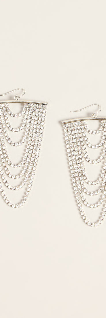 Cascade Crush Rhinestone Draped Statement Earrings