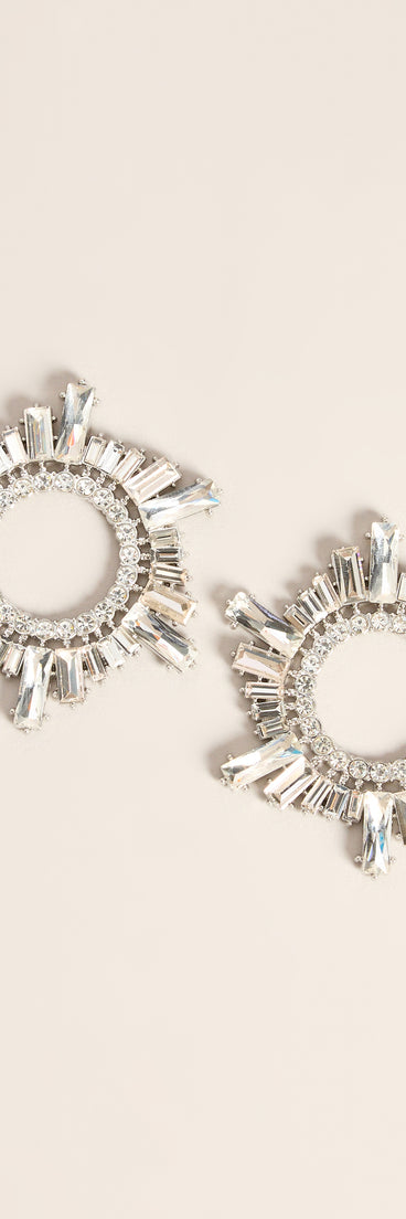 Star Power Rhinestone Burst Statement Earrings