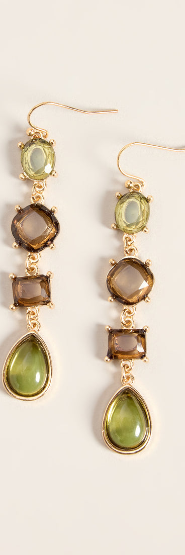 Gems in Motion Mixed Stone Linear Drop Earrings