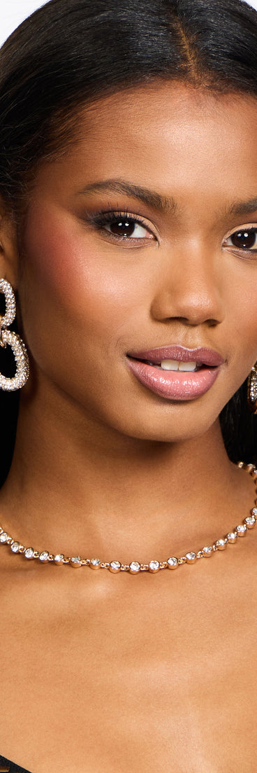 Linked Up Rhinestone Chain Link Drop Earrings