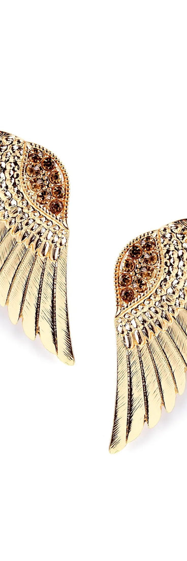 Winged Goddess Rhinestone Earrings
