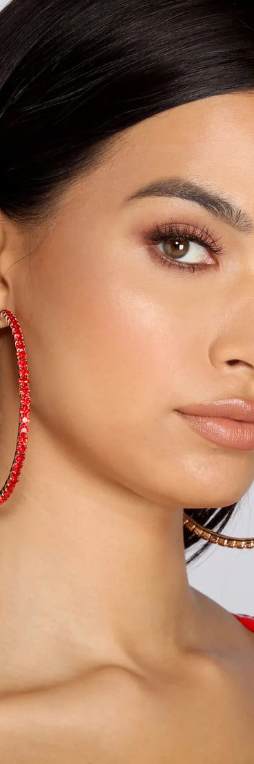 Devil Wears Rhinestones Hoops