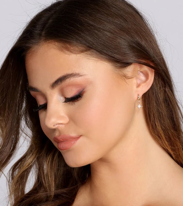 Starburst Rhinestone Huggie Earrings