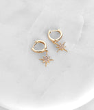 Starburst Rhinestone Huggie Earrings