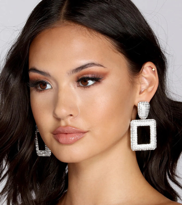 Full On Rhinestone Door Knocker Earrings