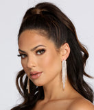Love Test Rhinestone Fringe Earrings