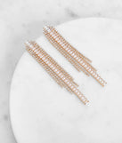 Love Test Rhinestone Fringe Earrings
