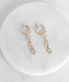 Mini Chain Drop Hoop Earrings