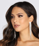 Resolutions Square Rhinestone Fringe Earrings