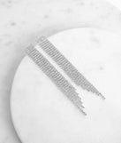 Resolutions Square Rhinestone Fringe Earrings