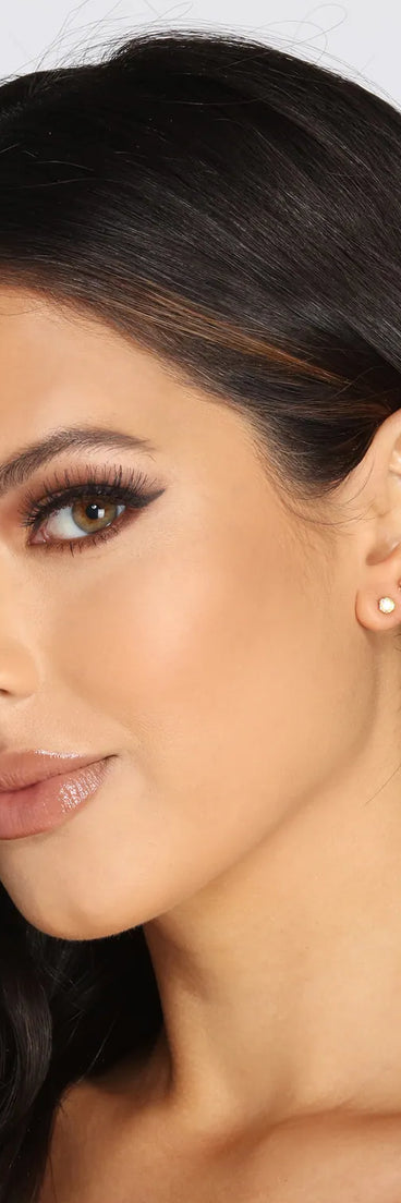 Dainty Rhinestone Rainbow Earring Set