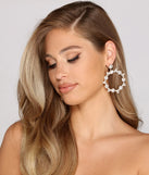 Floral Rhinestone Hoop Earrings