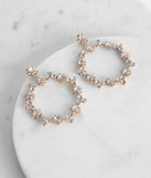 Floral Rhinestone Hoop Earrings