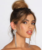 Marquise Rhinestone Fringe Earrings