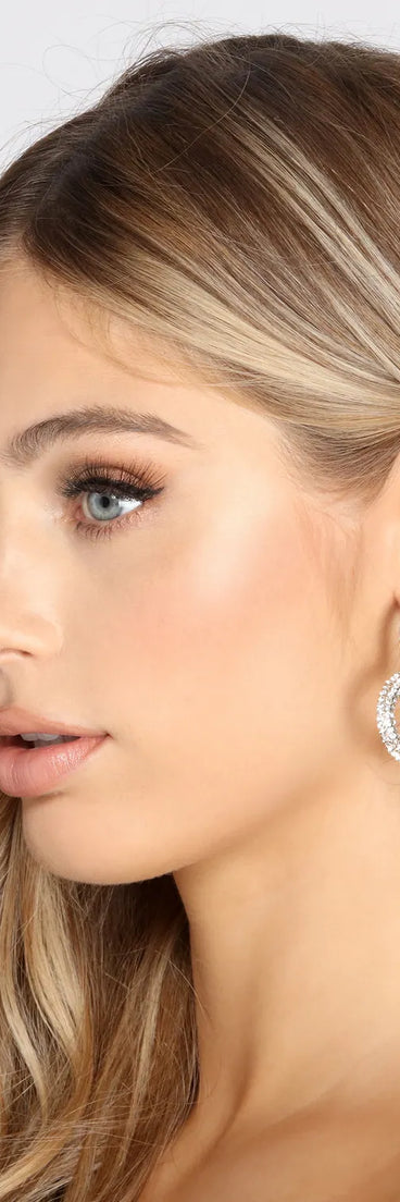 Change Of Heart Rhinestone Hoop Earrings